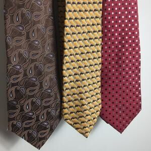 3 Silk Tie Bundle Paisley , Polkadot, Scalloped